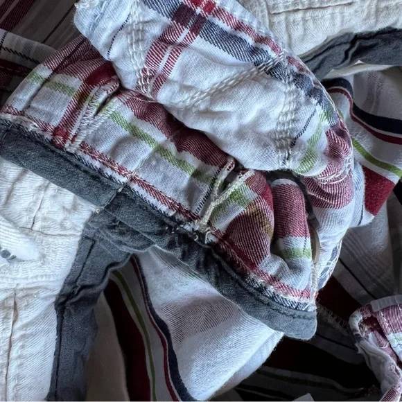 Abercrombie & Fitch Plaid Shorts Red White Casual Slightly Distressed Men’s 32 - Picture 15 of 16